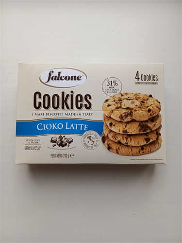 Печенье сахарное Cookies с молочным шоколадом, falcone, Италия, 200 гр 2085 - фото 5281